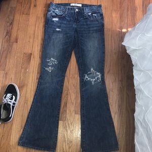 Abercrombie and Fitch distressed flare jeans
